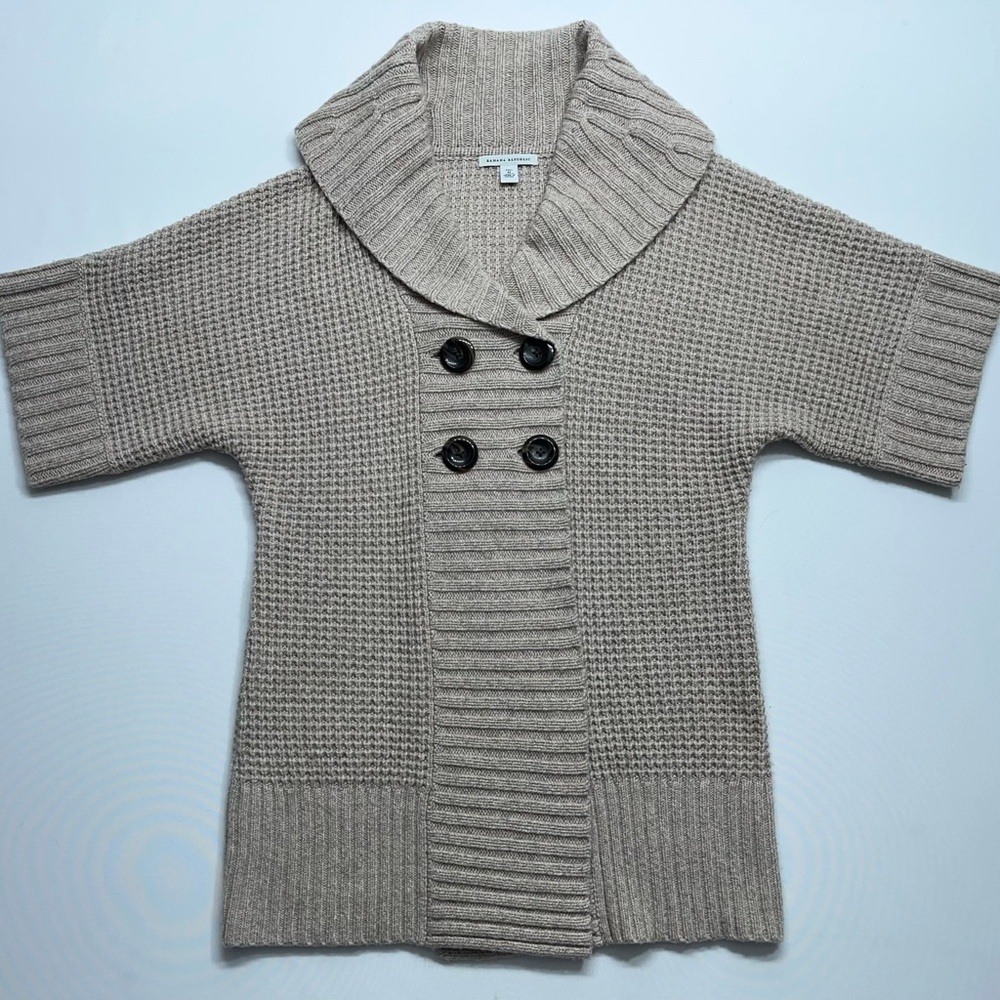 Banana Republic LambsWool Blend Sweater Womens Medium Tall Cardigan Shawl Collar